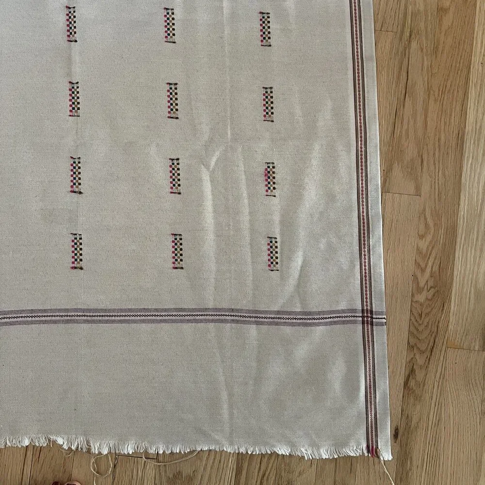 VTG  Woven bohemian geometric raw edge fringe‎ colorful Table Runner home decor